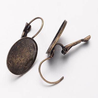 Brass Leverback Earring Findings KK-H170-AB-1