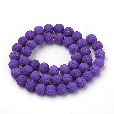 Synthetic Lava Rock Beads Strands G-S277-8mm-06-1