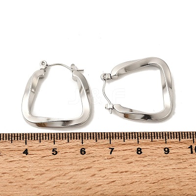 Non-Tarnish 304 Stainless Steel Trapezoid Hoop Earrings for Women EJEW-P202-05P-1