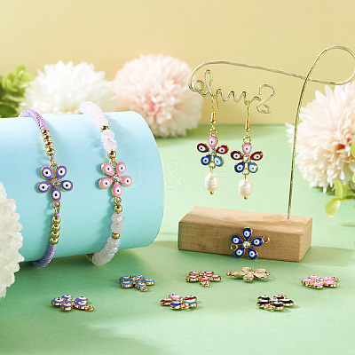 28Pcs 7 Colors Alloy Enamel Connector Charms ENAM-TA0001-87-1