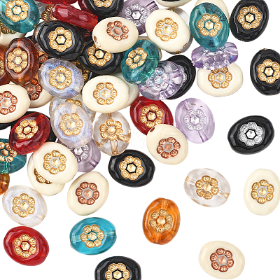 200Pcs 10 Colors Opaque & Transparent Acrylic Metal Enlaced Beads OACR-SC0002-69-1