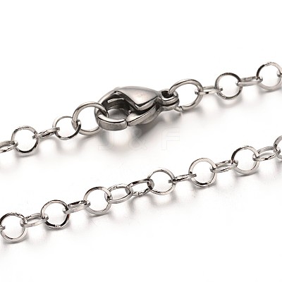 Tarnish Resistant 304 Stainless Steel Cable Chain Necklaces LS-NJEW-N0046-02P-1