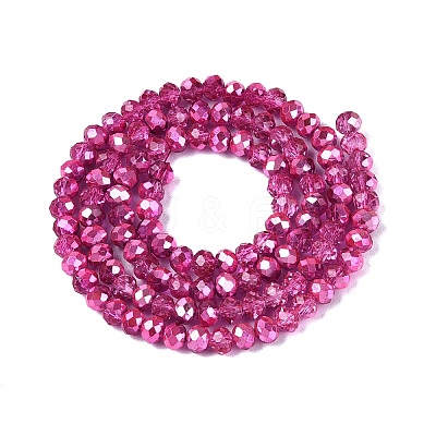 Transparent Electroplate Glass Beads Strands EGLA-Q131-01A-08-1