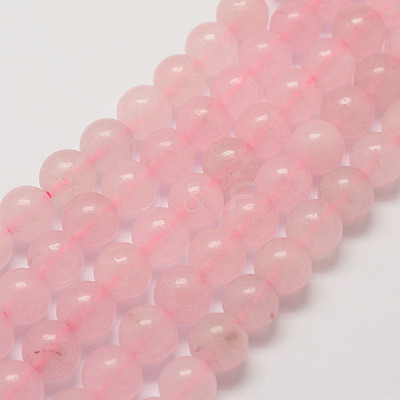 Natural Rose Quartz Bead Strands G-G735-46-6mm-1