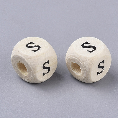 Printed Natural Wood Beads WOOD-T026-001S-1
