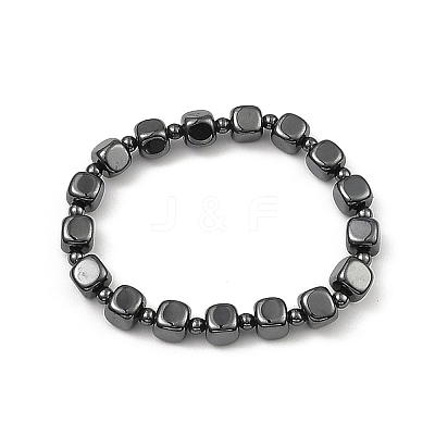 Synthetic Non-Magnetic Hematite Beaded Bracelets BJEW-E084-06-1