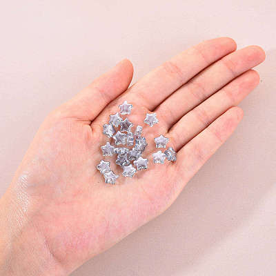 20Pcs Transparent Spray Painted Glass Beads GLAA-YW0001-14-1