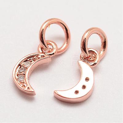 Brass Micro Pave Grade AAA Cubic Zirconia Charms ZIRC-G090-03-NR-1