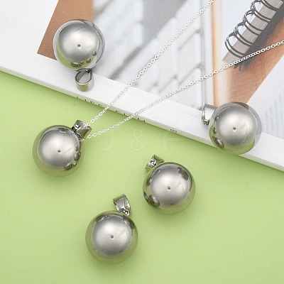 Tarnish Resistant Fashionable 304 Stainless Steel Round Pendants STAS-R054-05-1