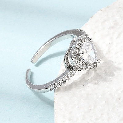 Adjustable Brass Micro Pave Cubic Zirconia Cuff Open Rings CU-CBABA66-04P-1