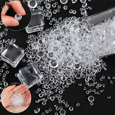 6300Pcs Acrylic Rhinestone Pointed Back Cabochons GACR-SP0001-03D-1
