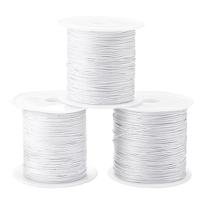 3 Rolls 3 Styles Round Nylon Braided Cord NWIR-TADJ0001-03A-1