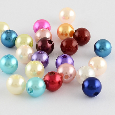 ABS Plastic Imitation Pearl Round Beads SACR-S074-12mm-M-1