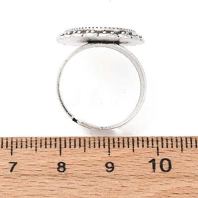 Vintage Adjustable Iron Finger Ring Components Alloy Cabochon Bezel Settings PALLOY-Q300-25AS-NR-1