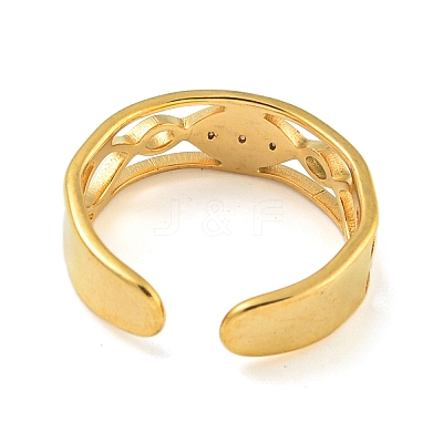 Ion Plating(IP) 304 Stainless Steel Cuff Open Rings RJEW-K283-11G-1