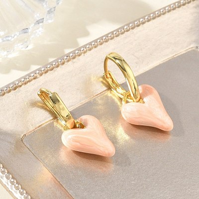 Brass Enamel Dangle Hoop Earrings for Women KK-CBA760A-06G-01-1
