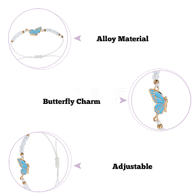 10Pcs 5 Sets 5 Styles Stainless Steel Enamel Link Bracelets BJEW-HS0001-13-1