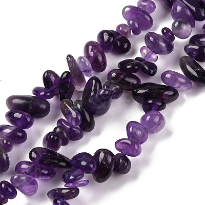 Natural Amethyst Chip Beads Strands G-L607-A01-01-1