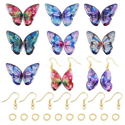 DIY Butterfly Wings Epoxy Resin Dangle Earring Making Kits DIY-TA0012-74-1