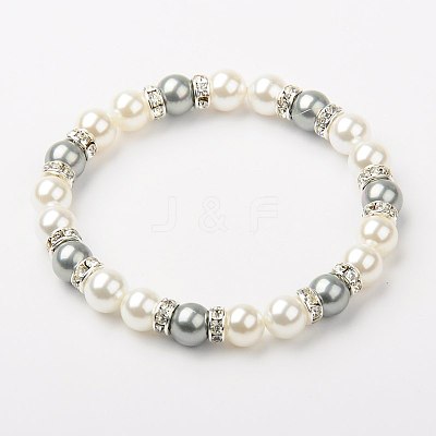 Shell Pearl Bracelets BJEW-JB01253-04-1