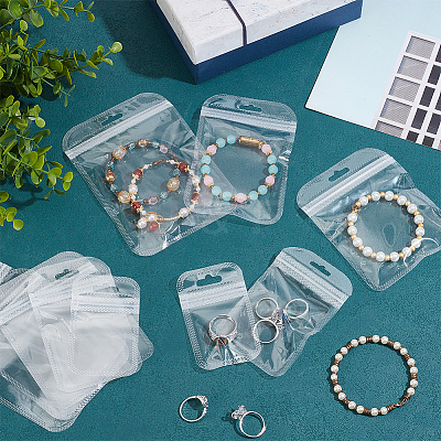 250Pcs 5 Styles Transparent Plastic Resealable Packaging Bags OPP-NB0001-03-1