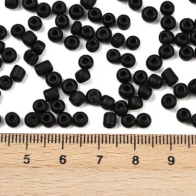Frosted Opaque 6/0 Glass Seed Beads SEED-R029-4mm-A07-1
