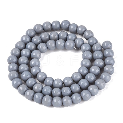 Opaque Solid Color Glass Beads Strands GLAA-T032-P6mm-25-1