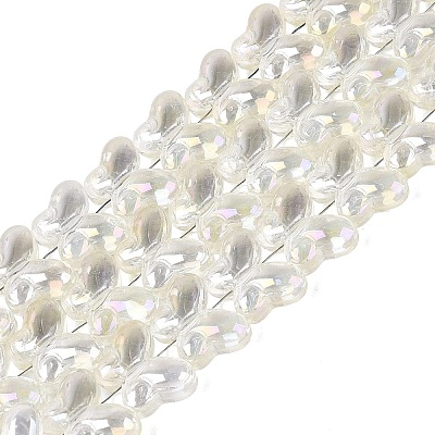 Baking Paint Electroplate Transparent Glass Beads Strands EGLA-Q136-03A-01-1