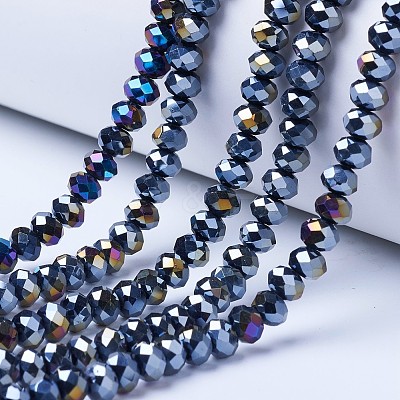 Electroplate Glass Beads Strands EGLA-A034-P10mm-B01-1