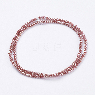 Electroplate Glass Beads Strands X-GLAA-F078-FR07-1