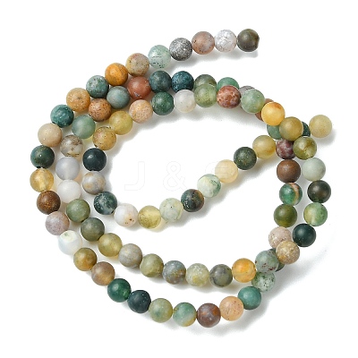 Frosted Round Natural Indian Agate Beads G-J338-02-4mm-1