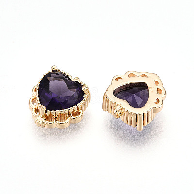 Brass Pave Cubic Zirconia Pendants ZIRC-T016-09-1