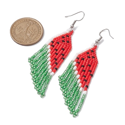 304 Stainless Steel with Glass Dangle Stud Earring EJEW-MZ00172-1