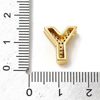 Brass Micro Pave Clear Cubic Zirconia Charms ZIRC-C009-01G-Y-1