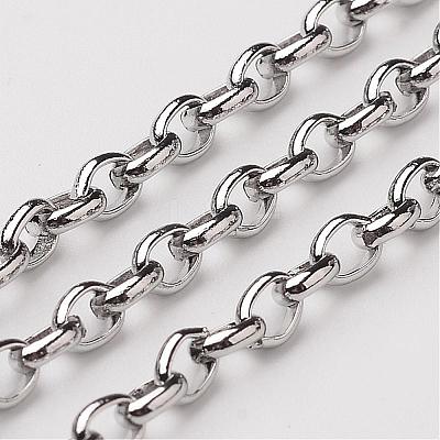 Tarnish Resistant 304 Stainless Steel Rolo Chains CHS-K002-01A-1