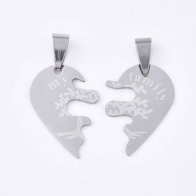 Non-Tarnish 201 Stainless Steel Split Pendants STAS-T048-11-1