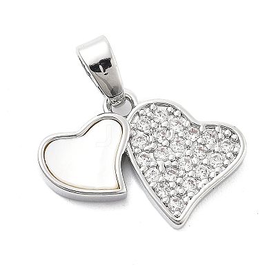 Brass Micro Pave Cubic Zirconia Pendants KK-L222-018P-1