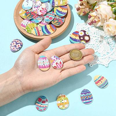 50Pcs 2-Hole Wood Buttons BUTT-CJC0004-02-1