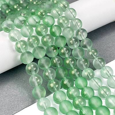 Frosted Transparent Glass Bead Strands X1-GLAA-P065-8mm-04-1
