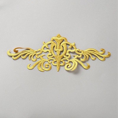 Polyester Flower Embroider Thread Iron on/Sew On Patches PATC-WH0010-97-1