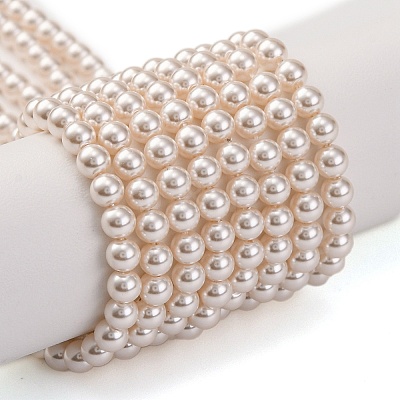 Baking Paint Pearlized Glass Pearl Round Bead Strands PEAR-H019-02A-02-1