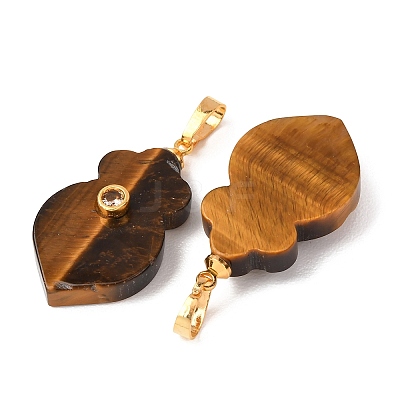 Natural Tiger Eye Pendants G-P628-05G-02-1
