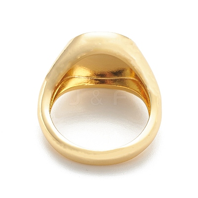 Brass Signet Ring for Women RJEW-E058-01G-06-1