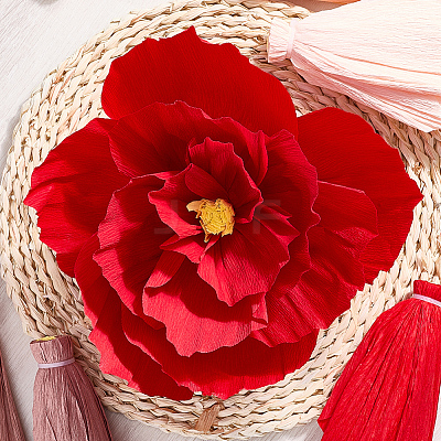6Pcs Crepe Paper Artificial Flowers DIY-WH20007-272B-1