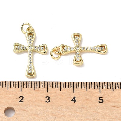 Brass Micro Pave Cubic Zirconia Pendants KK-Q068-49D-G-1