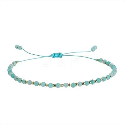 Natural Amazonite Beads Braided Bead Bracelets for Women AI9762-1-1