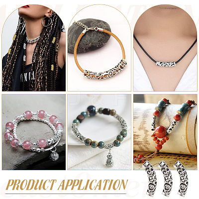 30Pcs Tibetan Style Alloy Curved Tube Beads FIND-PH0022-67A-1