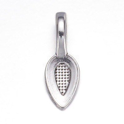 Tibetan Style Alloy Glue-on Flat Pad Bails AB3348Y-1