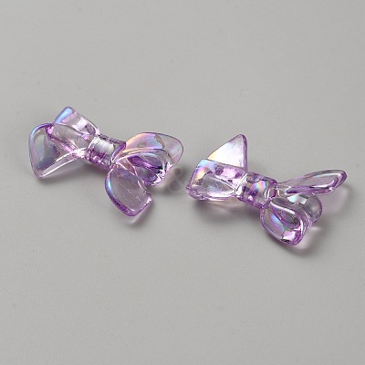 UV Plating Iridescent Transparent AB Color Plated Acrylic Beads LS-TACR-WH0029-01G-1