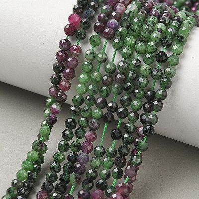 Gradient Natural Ruby in Zoisite Beads Strands GG-CBA2E9C-A03-4mm-1
